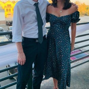 HELLO MOLLY Off-the-shoulder Green Dress